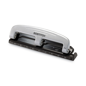 12-SHEET EZ SQUEEZE THREE-HOLE PUNCH, 9/32" HOLES, BLACK/SILVER by Bostitch