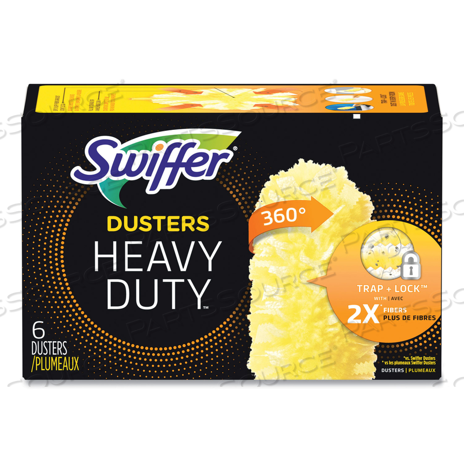 HEAVY DUTY DUSTERS REFILL, DUST LOCK FIBER, YELLOW, 6/BOX, 4 BOXES/CARTON by Swiffer