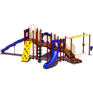 UPLAY TODAY SLIDE MOUNTAIN COMMERCIAL PLAYGROUND PLAYSET, PLAYFUL (RED, YELLOW, BLUE) by UltraSite