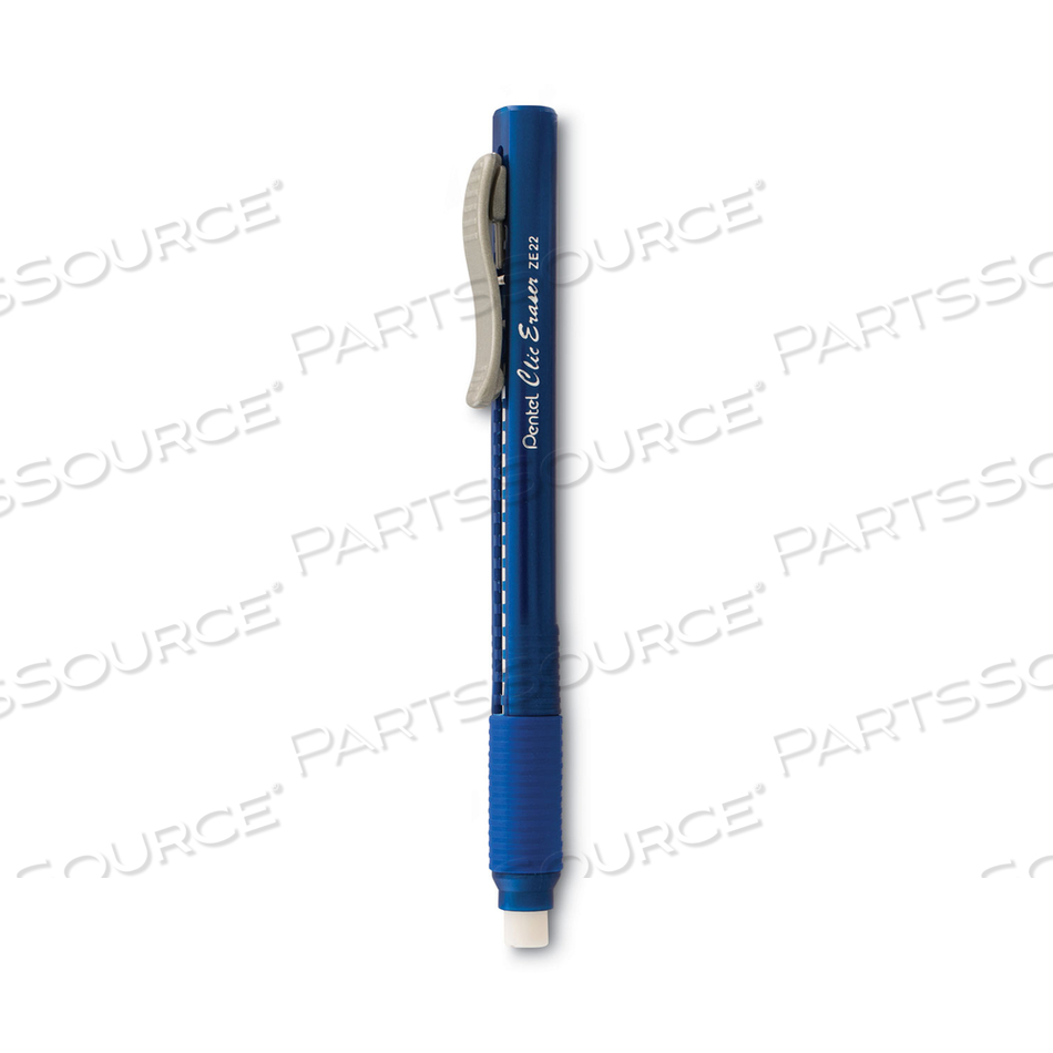 CLIC ERASER GRIP ERASER, FOR PENCIL MARKS, WHITE ERASER, BLUE BARREL by Pentel of America CLIC ERASER GRIP ERASER, FOR PENCIL MARKS, WHITE ERASER, BLUE BARREL by Pentel of America