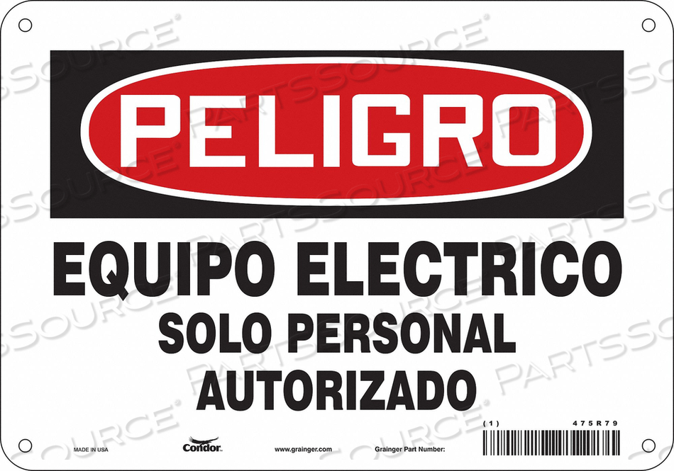 SAFETY SIGN 10 W 7 H 0.055 THICKNESS 
