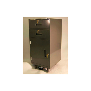 BUS TELLER PEDESTAL CABINET - 2 DRAWERS OVER DOOR 18"W X 19"D X 38-1/2"H BLACK by Fenco