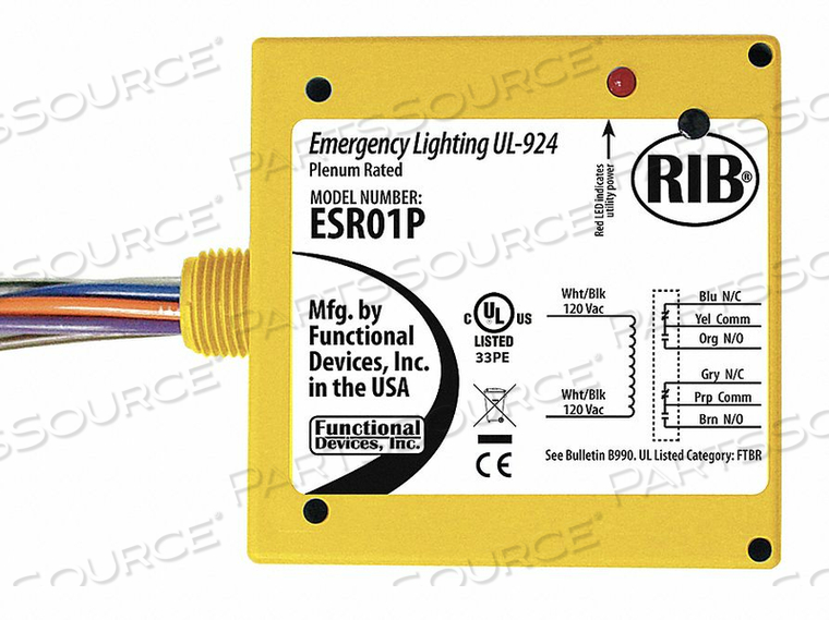 PREWIRED RELAY 120VAC 20A DPDT by RIB