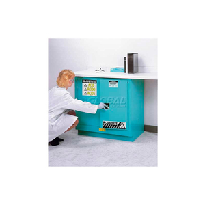 31 GALLON 2 DOOR, MANUAL, FUME HOOD ACID CABINET, 48"X21-5/8"X35-3/4", SILVER by Justrite