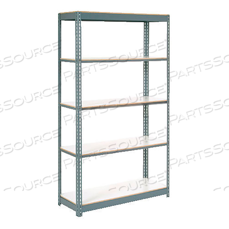 EXTRA HEAVY DUTY SHELVING 36WX18DX96H 5 SHELVES 1500 LBS. CAP. PER SHELF GRY 