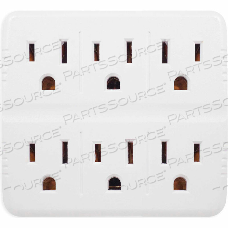 GOGREEN POWER, 6 OUTLET WALL TAP - WHITE by Perf Power Go Green GOGREEN POWER, 6 OUTLET WALL TAP - WHITE by Perf Power Go Green