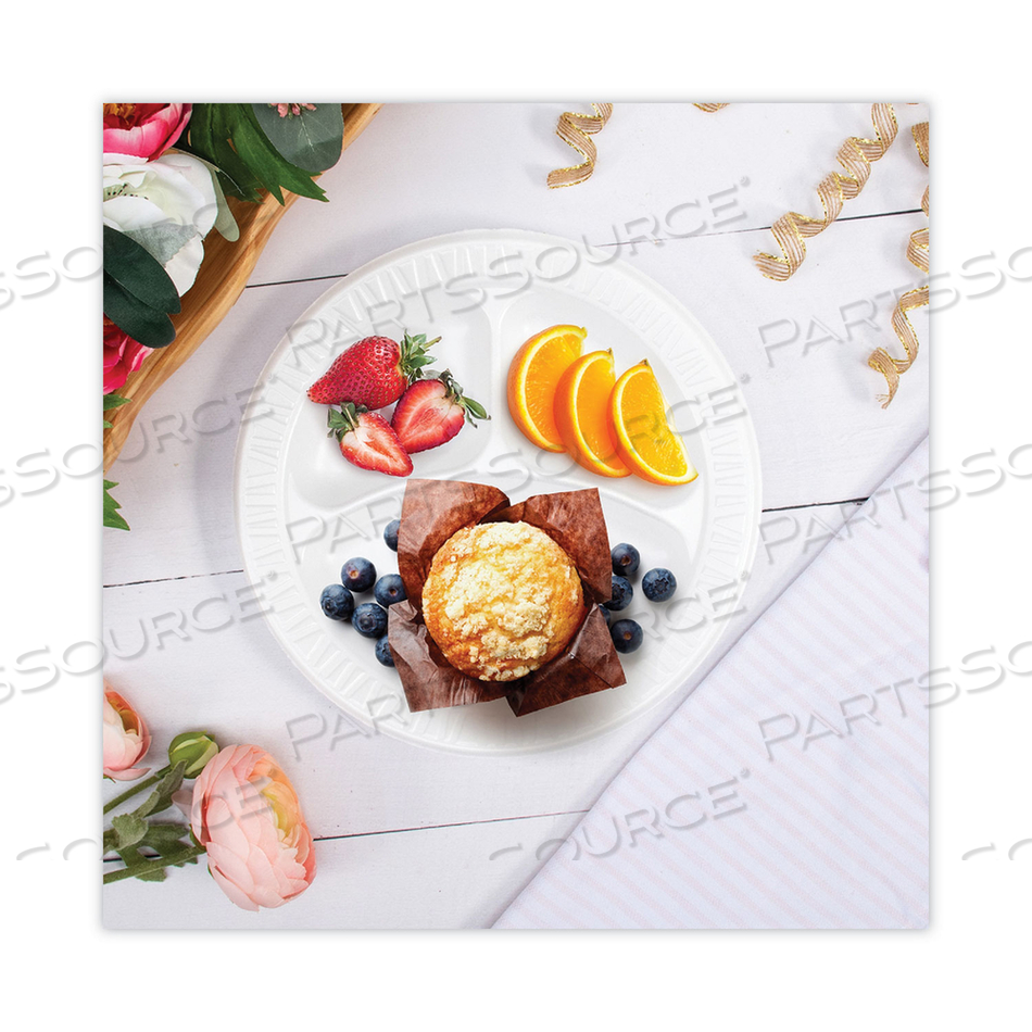 FOAM PLATE ROUND 9 WHITE PK500 by Dart Container Corporation FOAM PLATE ROUND 9 WHITE PK500 by Dart Container Corporation