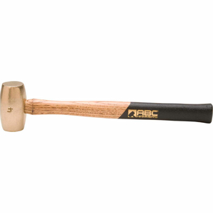 4 LB. NON-SPARKING BRASS HAMMER, 15" WOOD HANDLE by ABC Hammers Inc.