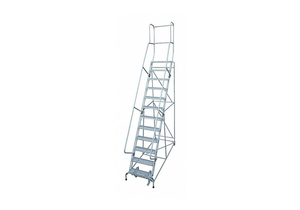 ROLLING LADDER STEEL 162IN. H. GRAY by Cotterman