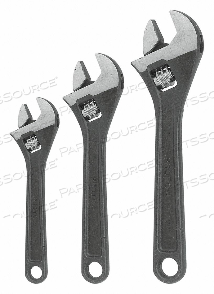 ADJ. WRENCH SET 8 10 12 BLACK 3 PC. 