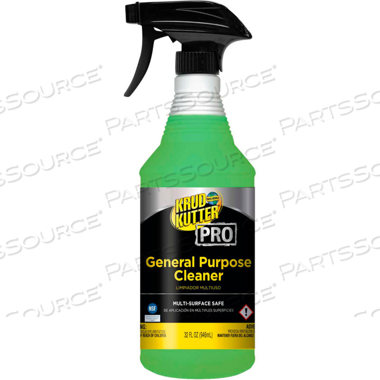 PRO GENERAL PURPOSE CLEANER, 32 OZ. TRIGGER SPRAY, 6 BOTTLES/PACK by Krud Kutter