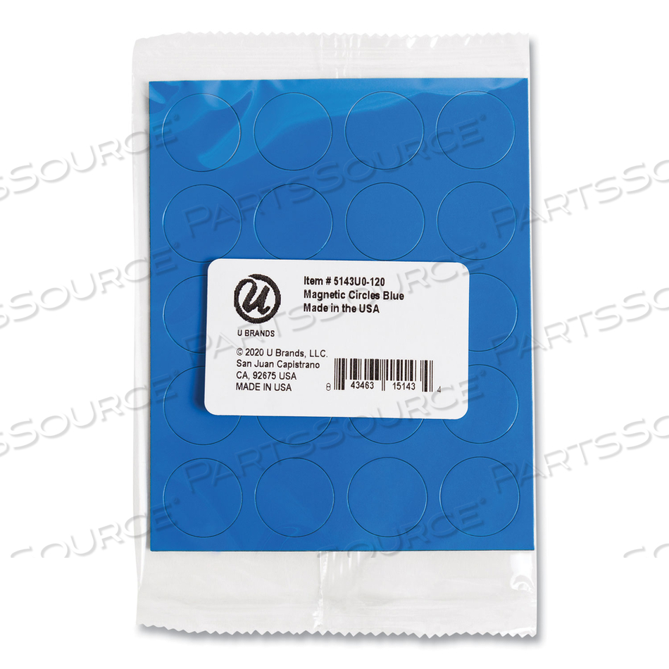 HEAVY-DUTY BOARD MAGNETS, CIRCLES, 0.75" DIAMETER, BLUE by U Brands HEAVY-DUTY BOARD MAGNETS, CIRCLES, 0.75" DIAMETER, BLUE by U Brands