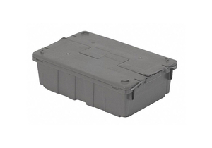 ATTACHED LID CONTAINER 0.8 CU FT GRAY by Lewisbins