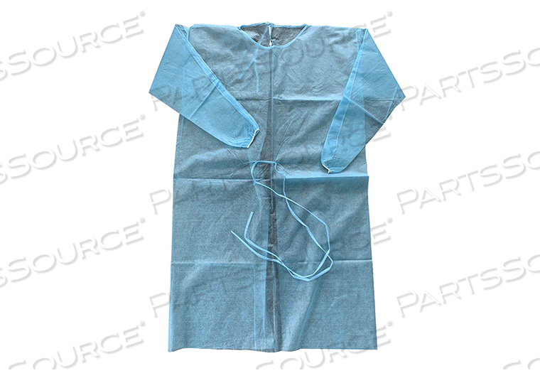 PROTECTIVE PROCEDURE GOWN ONE SIZE FITS MOST BLUE NONSTERILE DISPOSABLE (10/BG) by Cypress