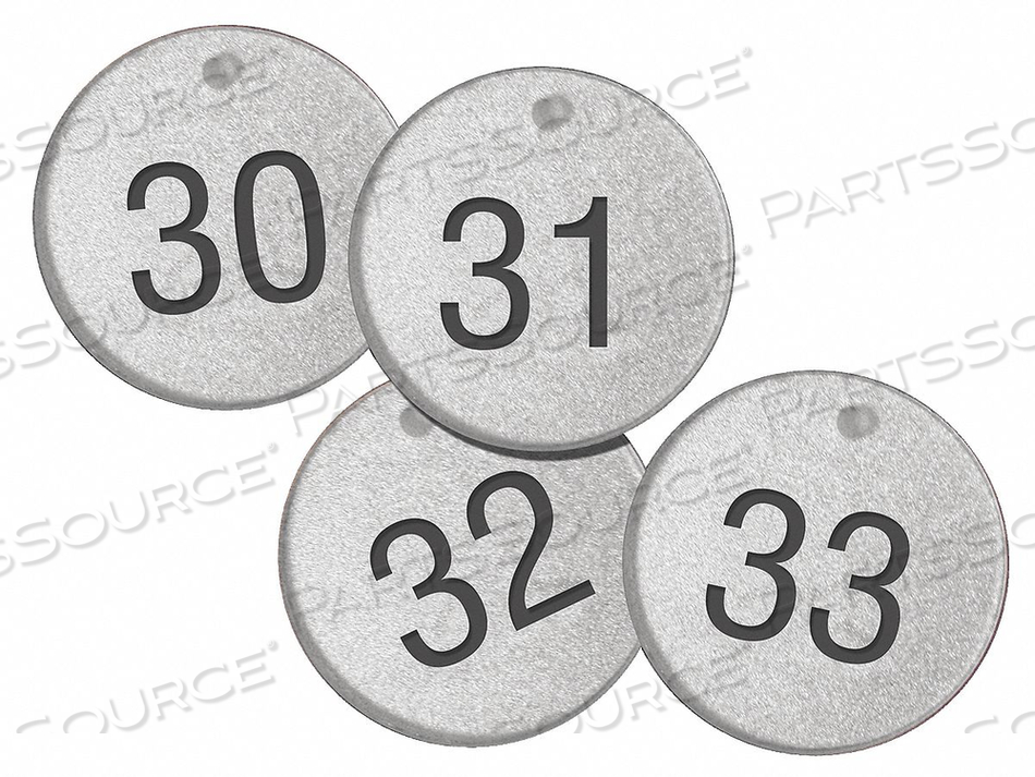 NUMBERED TAGS 1-1/2IN ROUND 1 TO 25 PK25 by Accuform Manufacturing, Inc.
