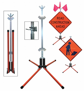 SIGN STAND RIGID AND ROLL-UP STEEL 36 IN by Dicke