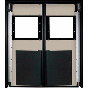 EXTRA HEAVY DUTY DOUBLE PANEL IMPACT TRAFFIC DOOR 6'W X 8'H BEIGE by Aleco