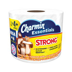 ESSENTIALS STRONG BATHROOM TISSUE, SEPTIC SAFE, INDIVIDUALLY WRAPPED ROLLS, 1-PLY, WHITE, 451/ROLL, 36 ROLLS/CARTON by Charmin