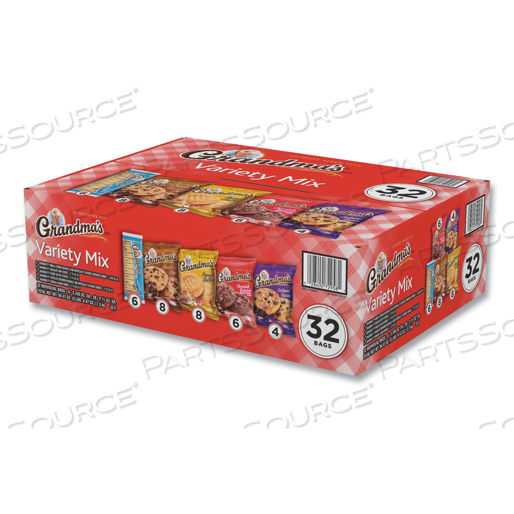 COOKIES VARIETY TRAY, ASSORTED FLAVORS, (6) 3.25 OZ, (26) 2.5 OZ by Grandma's