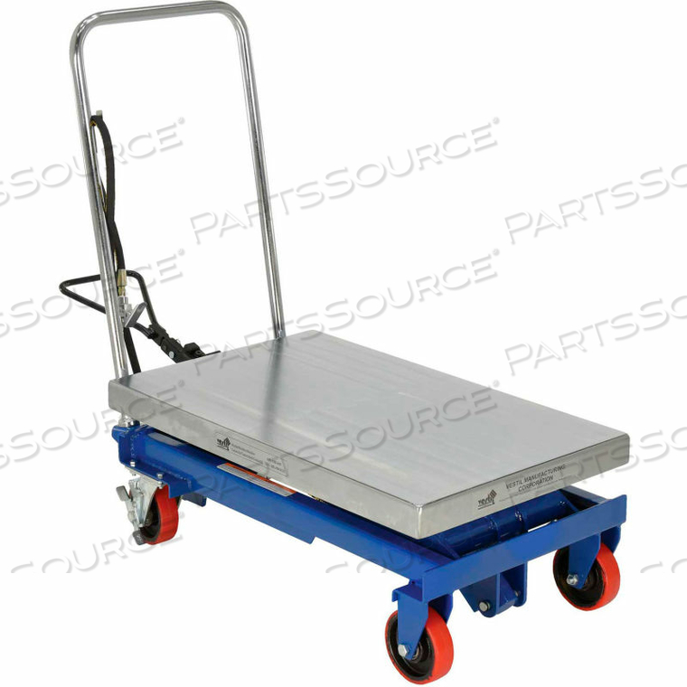 PNEUMATIC-HYDRAULIC MOBILE SCISSOR LIFT TABLE 1000 LB. CAPACITY by Vestil Manufacturing Corp.