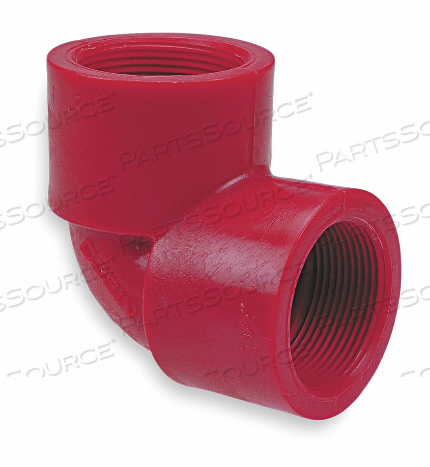 90° THREAD ELBOW, 2 IN X 2 IN FITTING PIPE SIZE, SCHEDULE 80, FEMALE NPT X FEMALE NPT, RED by Chemtrol