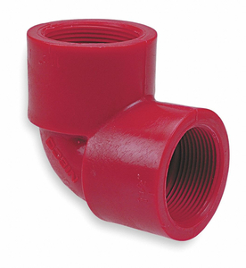90° THREAD ELBOW, 2 IN X 2 IN FITTING PIPE SIZE, SCHEDULE 80, FEMALE NPT X FEMALE NPT, RED by Chemtrol