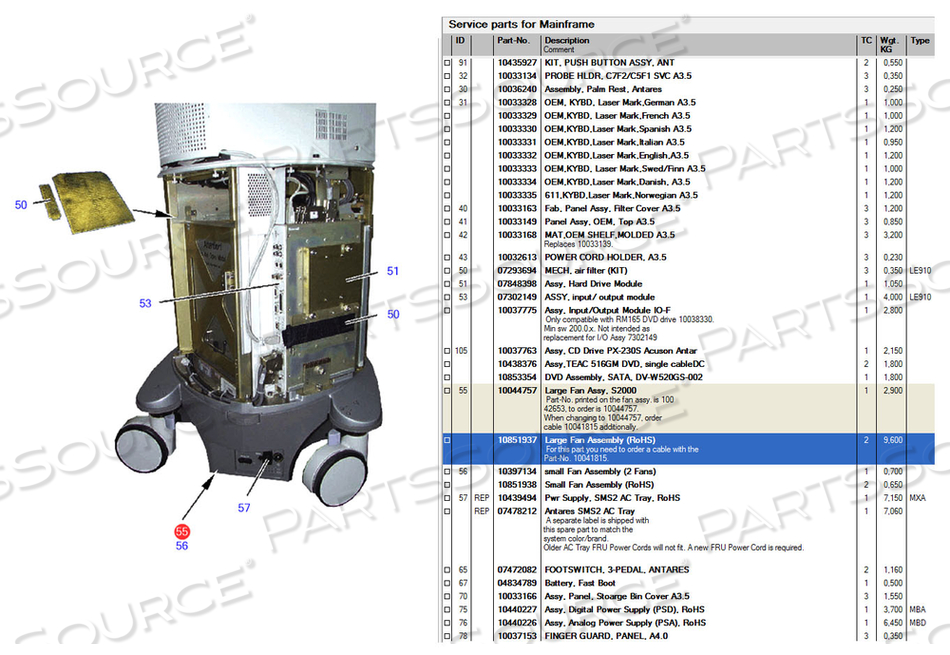 LARGE FAN ASSEMBLY (ROHS) LARGE FAN ASSEMBLY (ROHS)