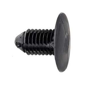 PUSH-IN RIVET,BLACK,DOME,0.844" L, INCH, RIBBED, DOME, NYLON, BLACK by Approved Vendor