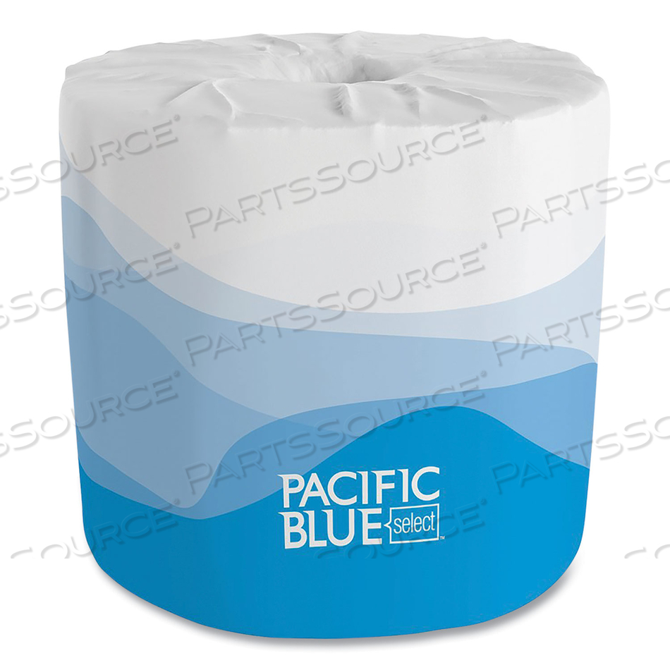 PACIFIC BLUE SELECT EMBOSSED BATHROOM TISSUE IN DISPENSER BOX, SEPTIC SAFE, 2-PLY, WHITE, 550 SHEETS/ROLL, 40 ROLLS/CARTON 