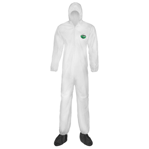 CTL414-4XL LAKELAND CTL414 MICROMAX® COVERALL, 4X-LARGE, WHITE, HOODED, ELASTIC by Lakeland