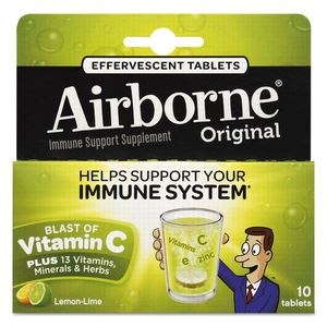 IMMUNE SUPPORT EFFERVESCENT TABLET, LEMON/LIME, 10 COUNT by Airborne