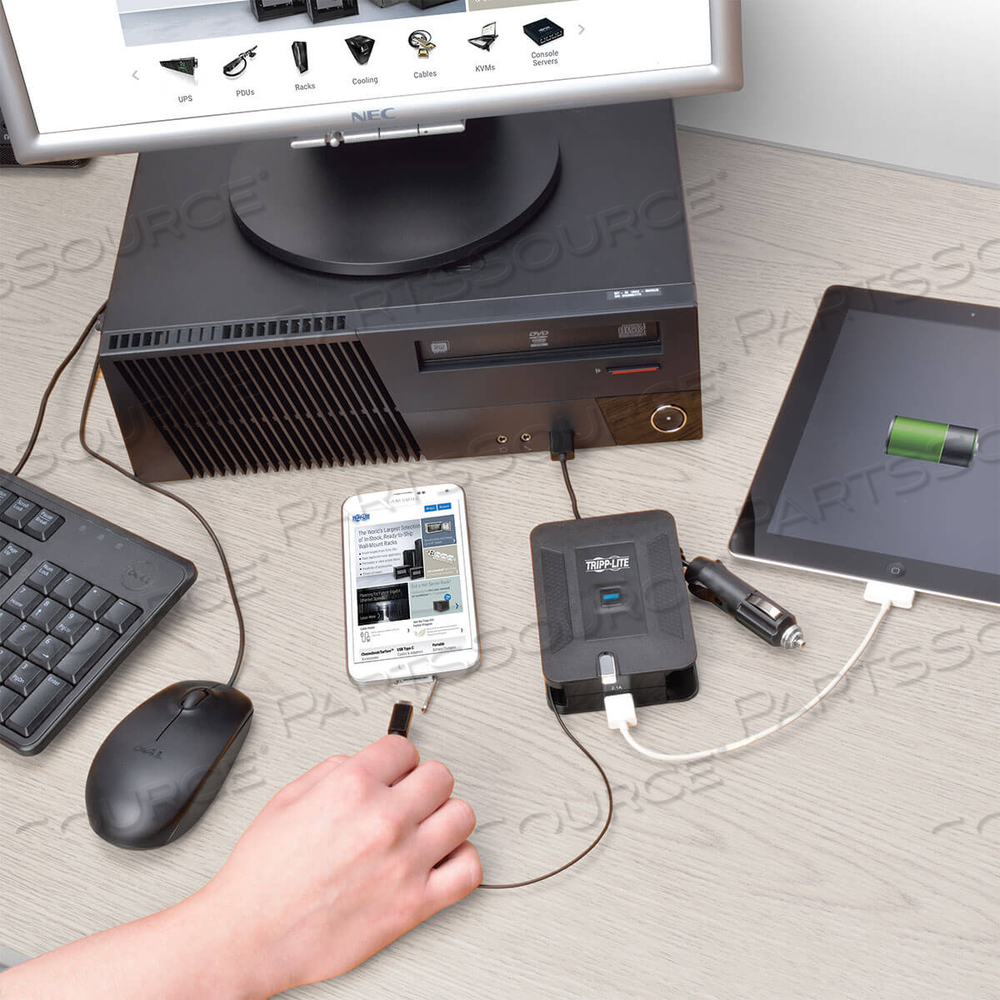 MOBILE PORTABLE CHARGER LAPTOP TABLET SMARTPHONE AC USB 4-IN-1 by Tripp Lite MOBILE PORTABLE CHARGER LAPTOP TABLET SMARTPHONE AC USB 4-IN-1 by Tripp Lite