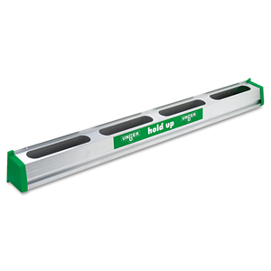 HOLD UP ALUMINUM TOOL RACK, 36W X 3.5D X 3.5H, ALUMINUM/GREEN by Unger