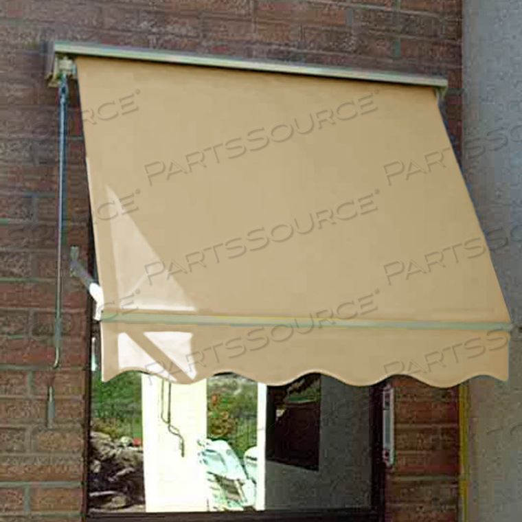 RETRACTABLE WINDOW AWNING 6'W X 2'D X 2'H LINEN 