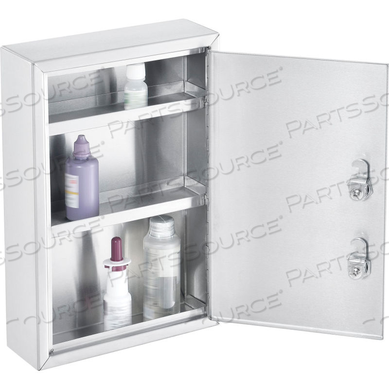 STAINLESS STEEL MEDICAL CABINET W/DOUBLE KEY LOCKS, 8"WX2-5/8"DX12-1/8"H by Approved Vendor