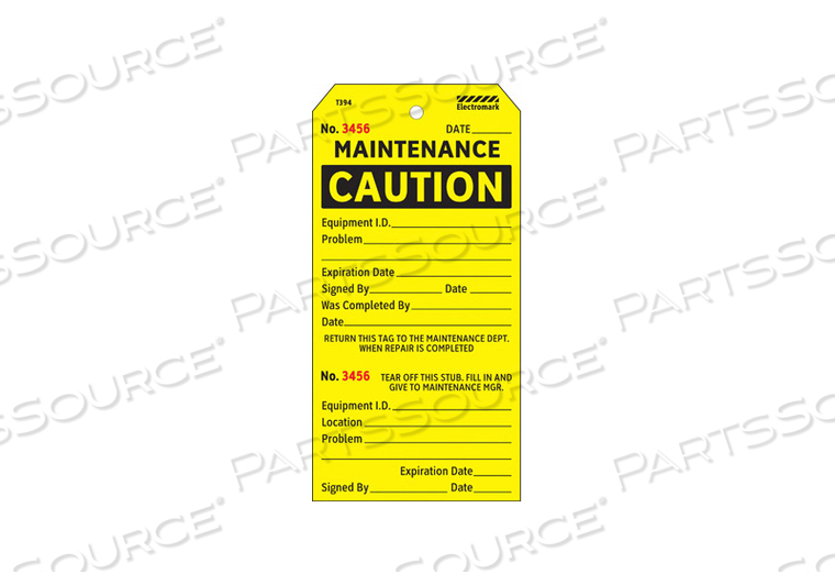 CAUT TAG 5-3/4 X 2-7/8 IN BK/YEL PK100 by Electromark CAUT TAG 5-3/4 X 2-7/8 IN BK/YEL PK100 by Electromark