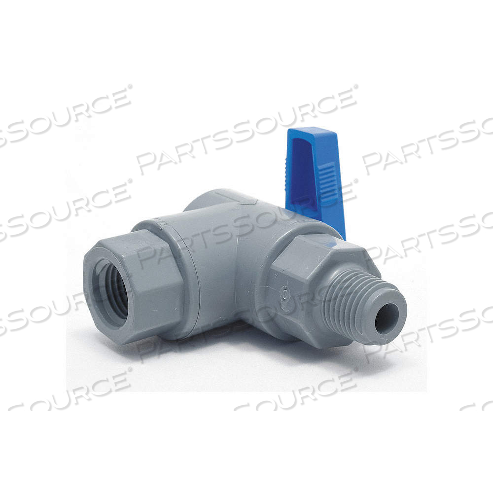 MANUAL TWO-WAY BALL VALVE, 1/4 IN, PVC, ANGLE, MNPT X FNPT, FULL PORT BALL PORT by Approved Vendor MANUAL TWO-WAY BALL VALVE, 1/4 IN, PVC, ANGLE, MNPT X FNPT, FULL PORT BALL PORT by Approved Vendor