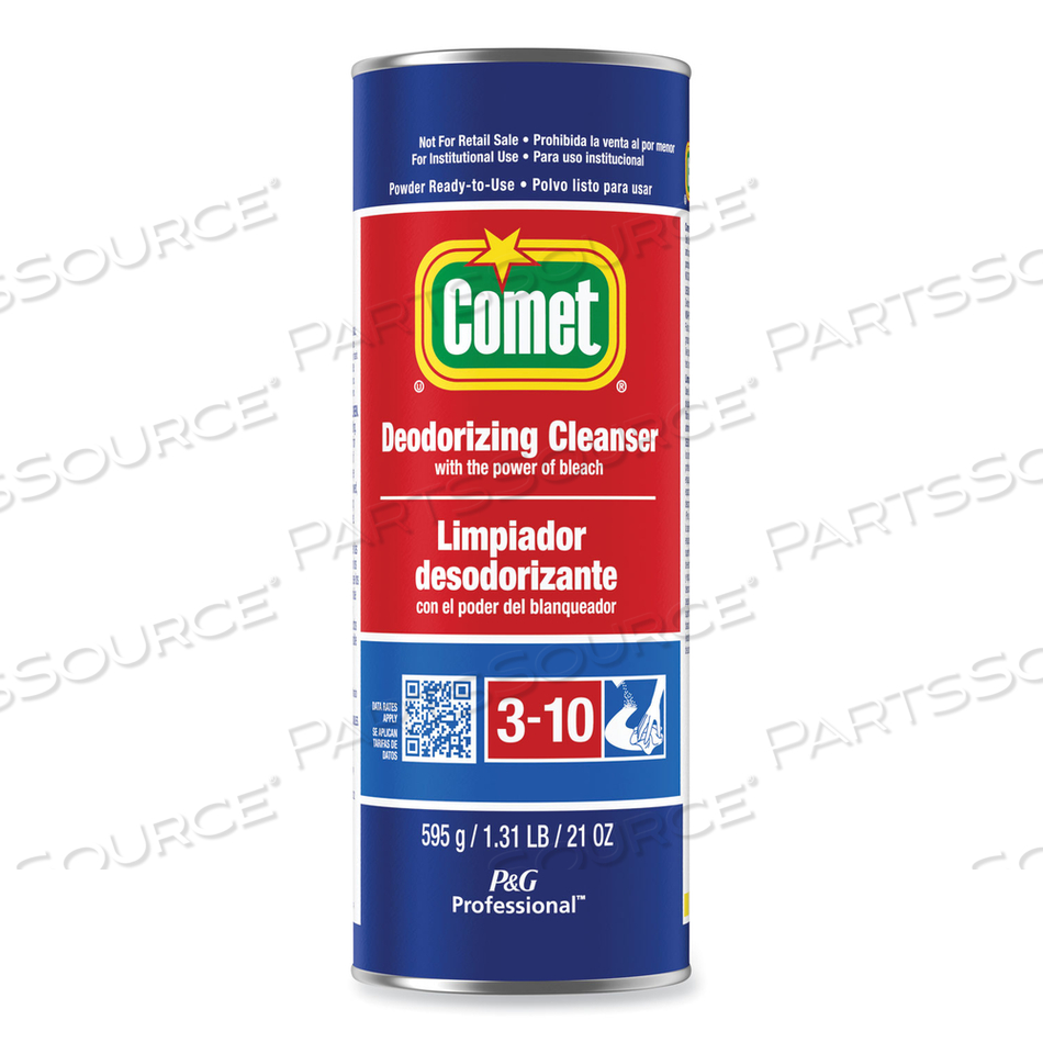 DEODORIZING CLEANSER WITH BLEACH, POWDER, 21 OZ CANISTER by Comet DEODORIZING CLEANSER WITH BLEACH, POWDER, 21 OZ CANISTER by Comet