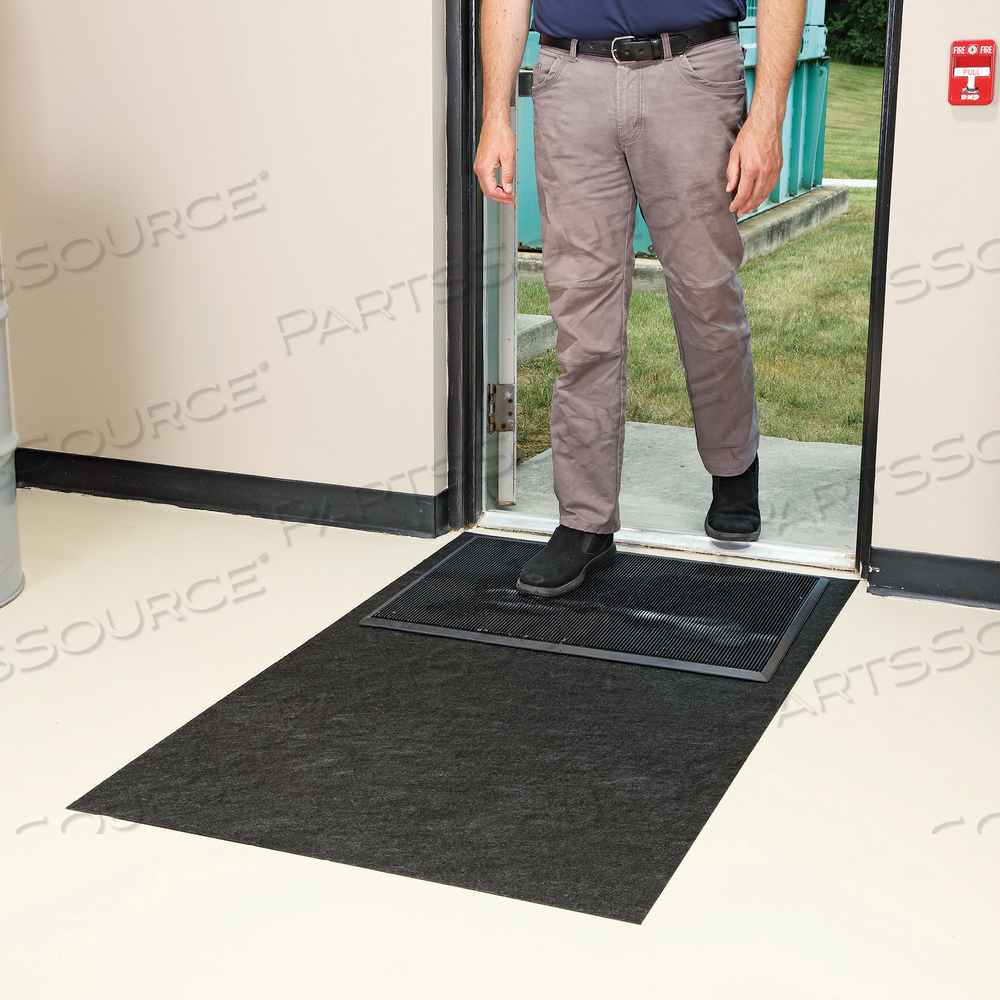 SHOE DISINFECTANT MAT WITH ADHESIVE-BACKED FLOOR MAT by New Pig Corporation