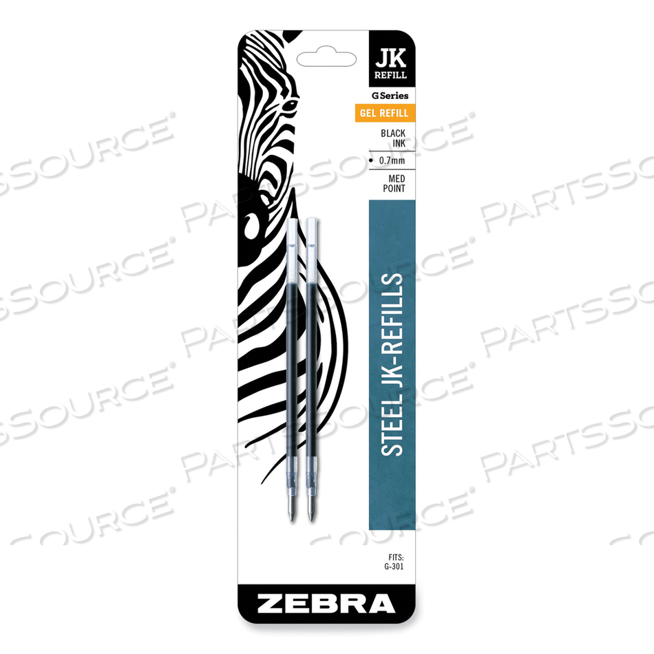 REFILL FOR ZEBRA JK G-301 GEL ROLLERBALL PENS, MEDIUM CONICAL TIP, BLACK INK by Zebra Pen Corporation