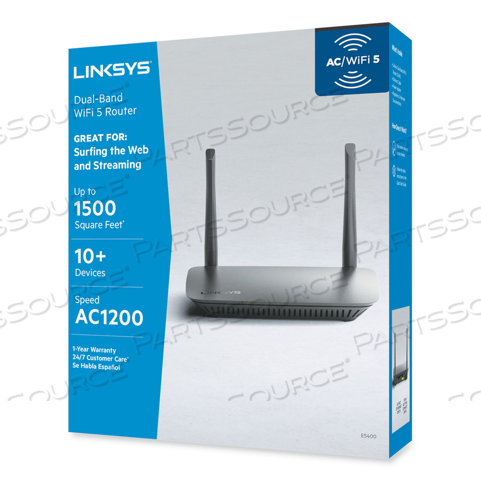 E5400, WIRELESS ROUTER, 4-PORT SWITCH, 802.11A/B/G/N/AC, DUAL BAND 