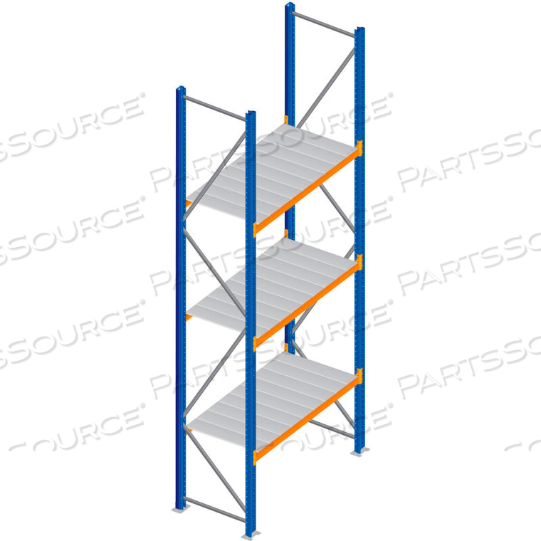BULK RACK STARTER W/ STEEL DECKING, 96"W X 36"D X 96"H by Interlake Mecalux Inc. BULK RACK STARTER W/ STEEL DECKING, 96"W X 36"D X 96"H by Interlake Mecalux Inc.