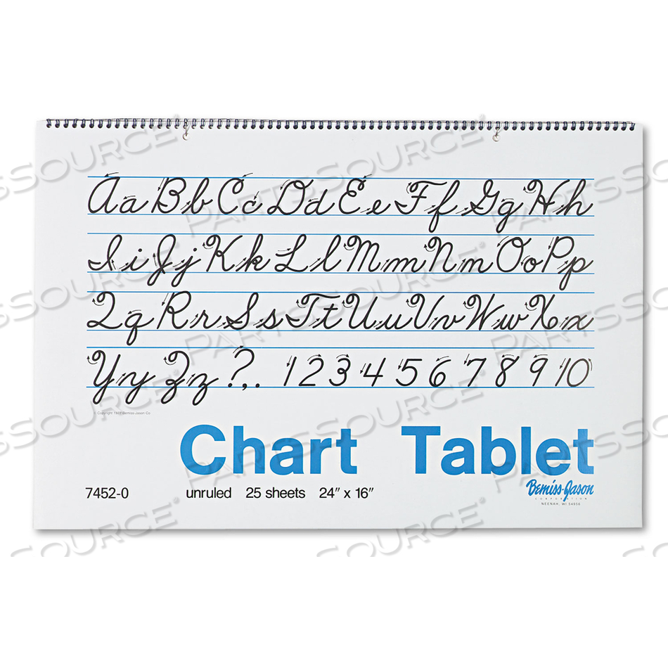 CHART TABLETS, UNRULED, 24 X 16, WHITE, 25 SHEETS by Pacon