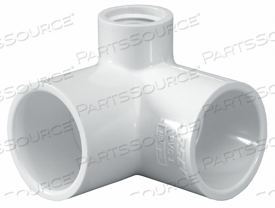 90° SIDE INLET ELBOW, 1 IN X 1 IN X 1/2 IN FITTING PIPE SIZE, SCHEDULE 40, 450 PSI, WHITE by Lasco 90° SIDE INLET ELBOW, 1 IN X 1 IN X 1/2 IN FITTING PIPE SIZE, SCHEDULE 40, 450 PSI, WHITE by Lasco