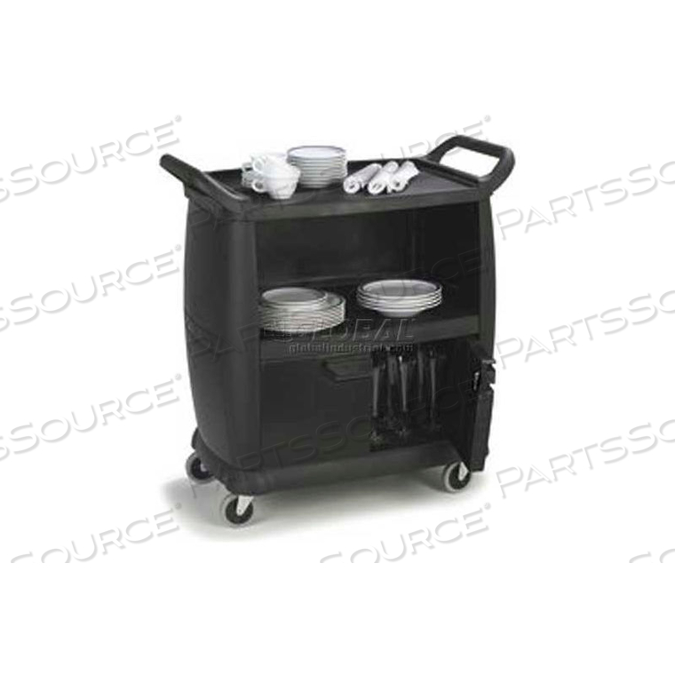 SMALL BUSSING CART W/PANELS, 18" X 36", BLACK 