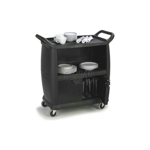 SMALL BUSSING CART W/PANELS, 18" X 36", BLACK by Carlisle