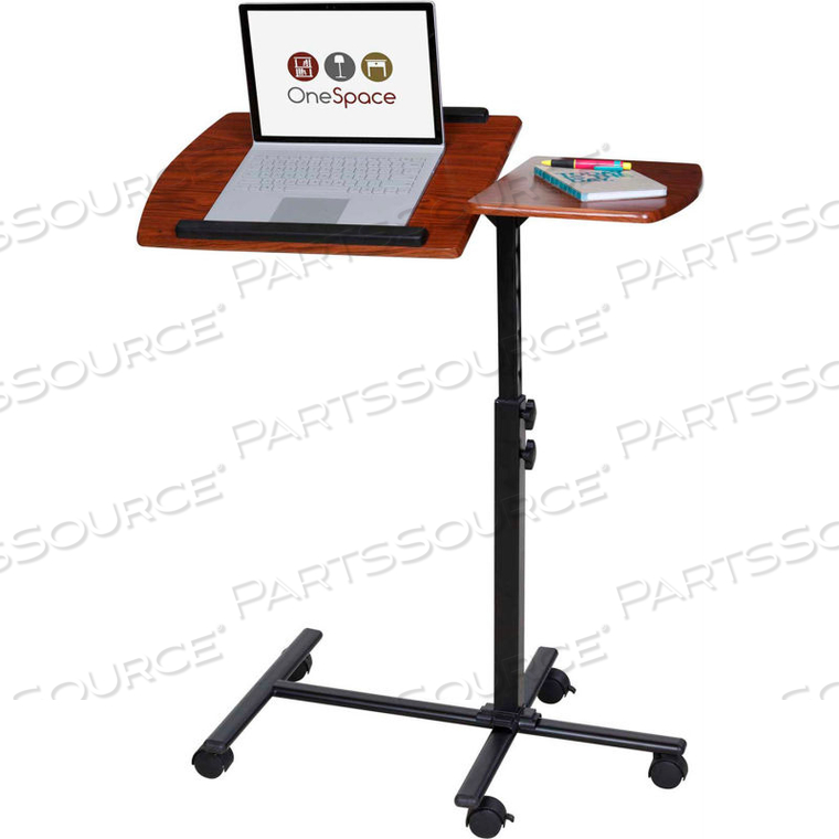 ONESPACE ANGLE AND HEIGHT ADJUSTABLE MOBILE LAPTOP STAND, DUAL SURFACE 