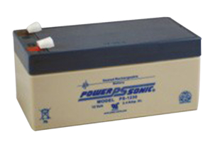 BATTERY, LEAD ACID, 3.4 AH, 12 V, FASTON SPADES 0.187 IN, 2.64 X 2.6 X 5.23 IN by R&D Batteries, Inc.