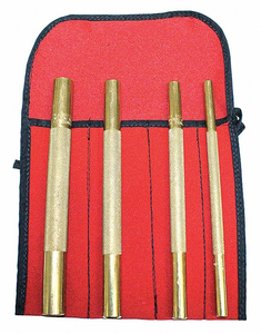 PIN PUNCH SET LENGTH 8 BRASS 4PC by Keysco Tools