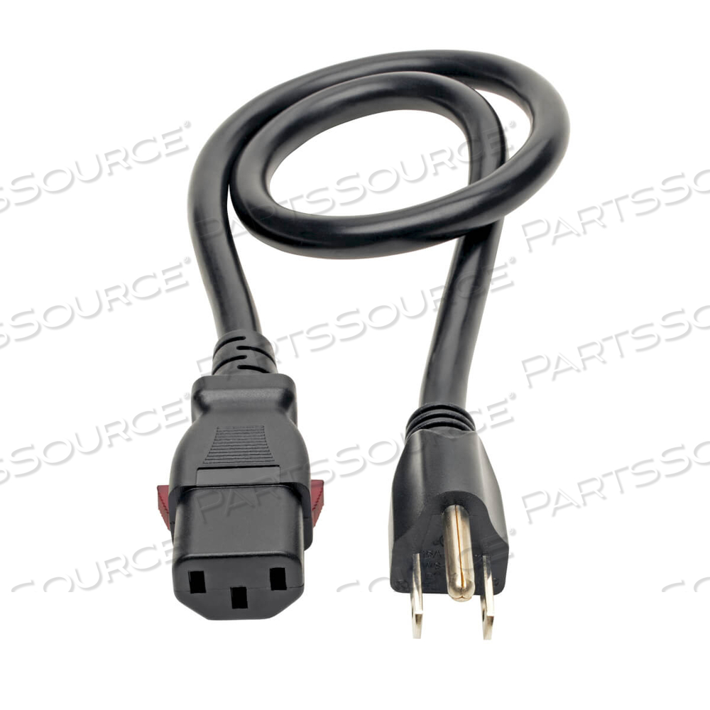 POWER CORD, 2 FT, 15 A, 125 V, 14 AWG, NEMA 5-15P TO IEC 320-C13 LOCKING, BLACK by Tripp Lite POWER CORD, 2 FT, 15 A, 125 V, 14 AWG, NEMA 5-15P TO IEC 320-C13 LOCKING, BLACK by Tripp Lite